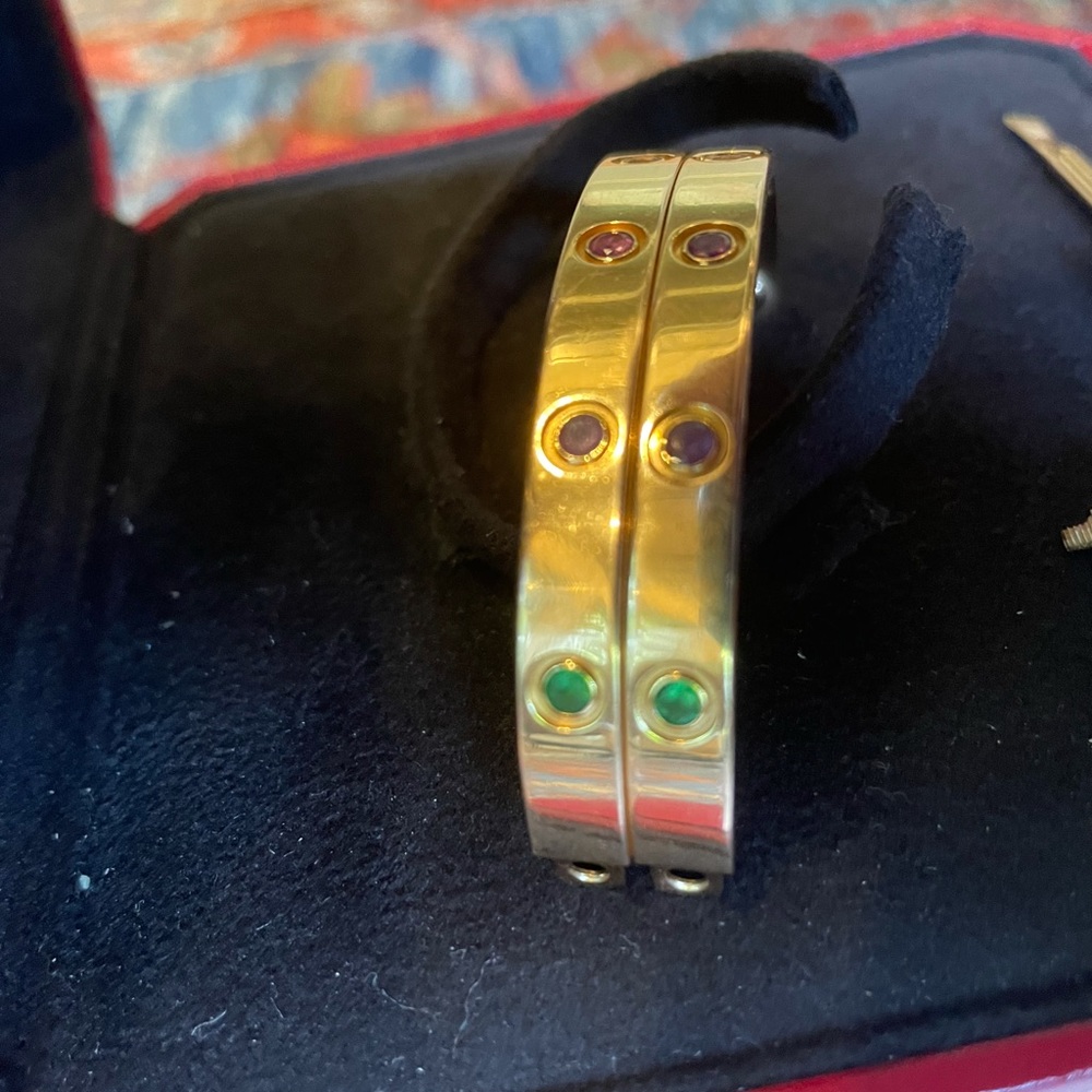 Cartier Rainbow Multi Gemstone Love Bracelet - Picture 3 of 5